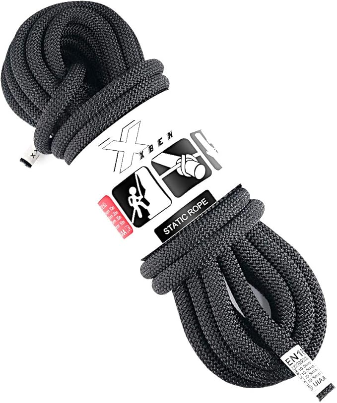 X XBEN Outdoor Climbing Rope 10M(32ft) 20M(64ft) 30M(96ft) 50M(160ft) 70M(230ft) 152M(500FT) 352M(1000FT) Static Rock Climbing Rope for Escape Rope Ice Climbing Equipment Fire Rescue Parachute-StrideForce Fitness