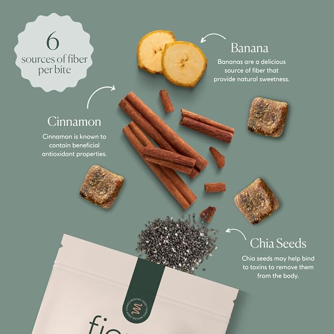 Fiber Supplement - 5g Daily Fiber Bite - Supports Regularity, Digestion and Gut Health - All Natural Ingredients, Banana Cinnamon Flavor, 30 Servings-StrideForce Fitness