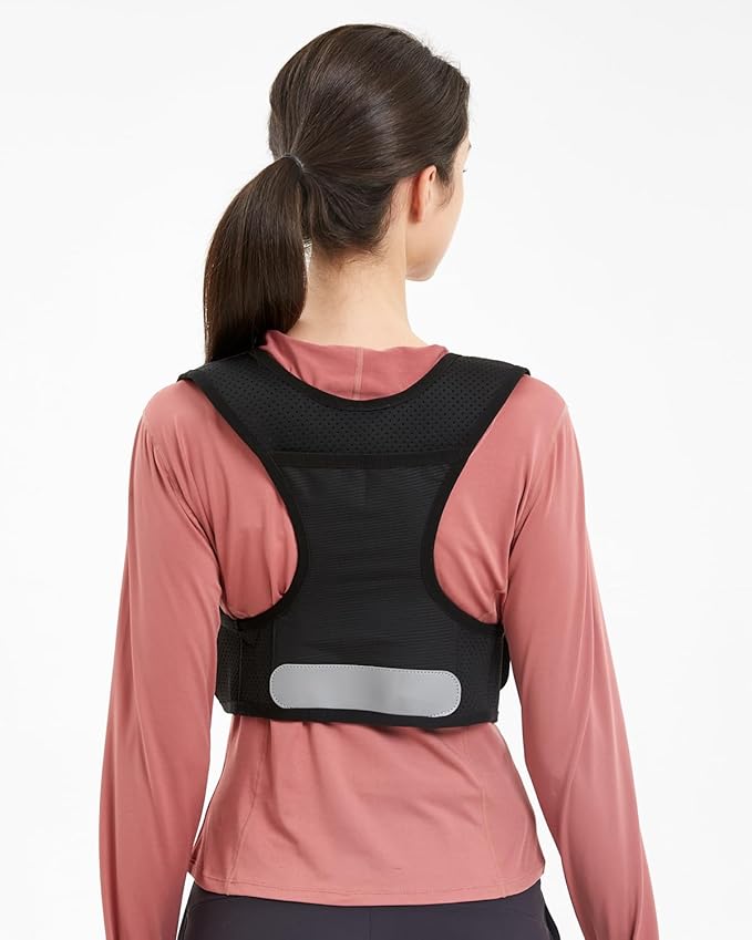 Running Vest for Women Men, USA Original Patent, Adjustable Chest Straps Running Hydration Vest with 500ml Soft Flask, Lightweight Reflective Hydration Backpack for Marathon-StrideForce Fitness