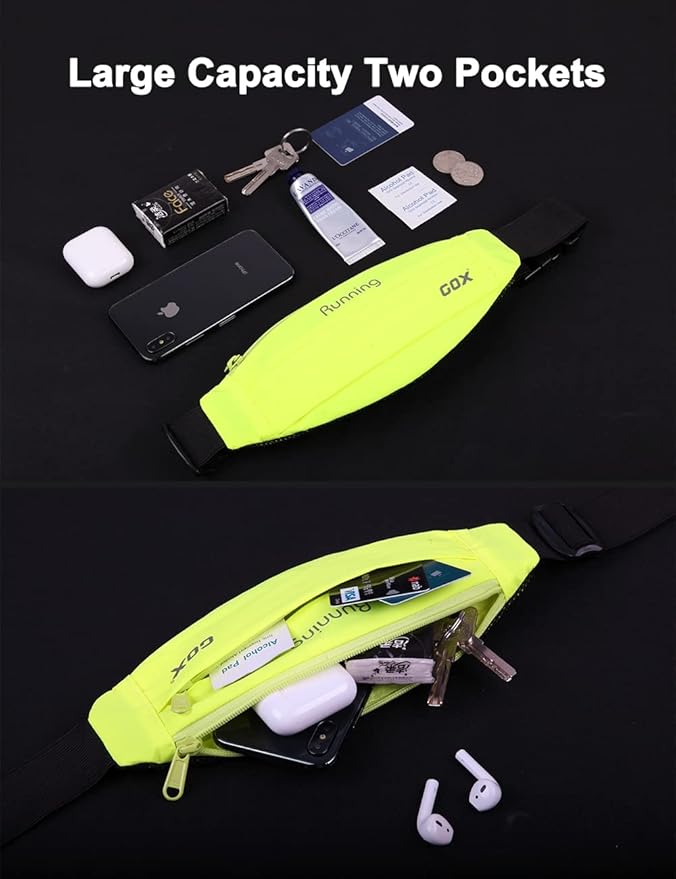 Gox Fanny Pack For Men Running Pouch Belt,Phone Holder Waist Pack Sport Hiking Walking Traveling (green)-StrideForce Fitness