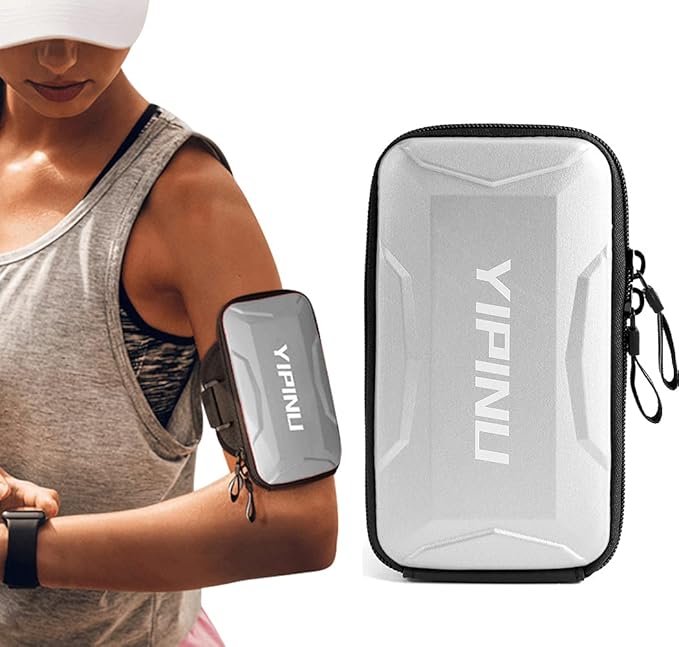 Dxyufazhe Outdoor Sports Multifunctional Armband Waterproof Running Sports Fitness Mobile Arm Bag, Compatible with iPhone 15 Pro Max 15 XS XR 8, Galaxy S25 S20 S10 Plus for Men & Women (Silver)-StrideForce Fitness