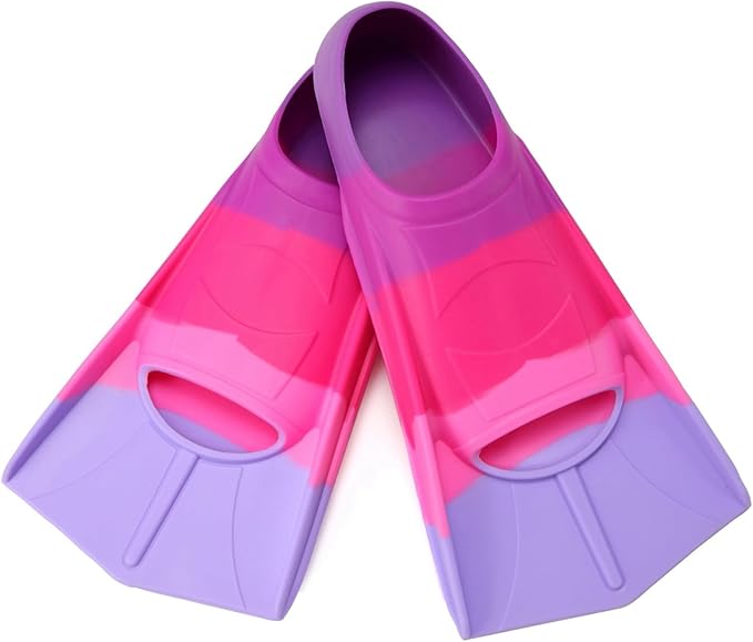 Kids Swim Fins,Short Kids Fins Youth Swimming Flippers for Lap Swimming Training for Children Girls Boys Beginners-StrideForce Fitness