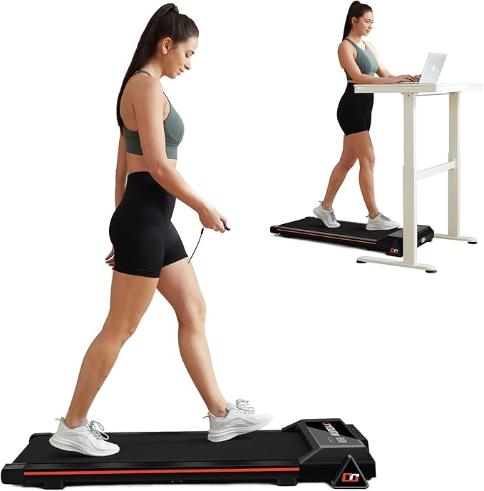 GOYOUTH 2 in 1 Under Desk Electric Treadmill Motorized Exercise Machine with Wireless Speaker, Remote Control and LED Display, Walking Jogging Machine for Home/Office Use-StrideForce Fitness