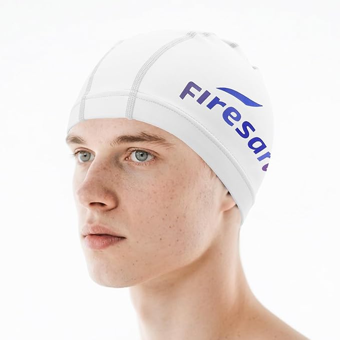 Firesara Fabric Swim Cap, High Elasticity Swimming Cap Keeps Hair Clean Breathable Fit Both Long Hair Short Hair, Swim Caps Woman Girls Men Kids One Size Hat-StrideForce Fitness