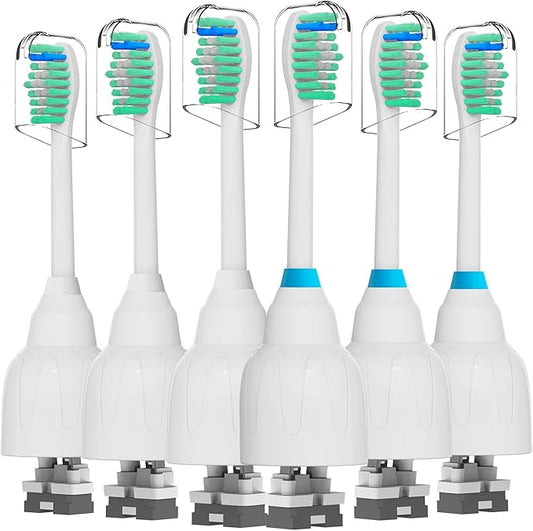 Toothbrush Heads Replacement Compatible with Philips Sonicare HX7022 HX7023 E-Series -Brush Heads for Essence Electric Toothbrush, 6 Packs