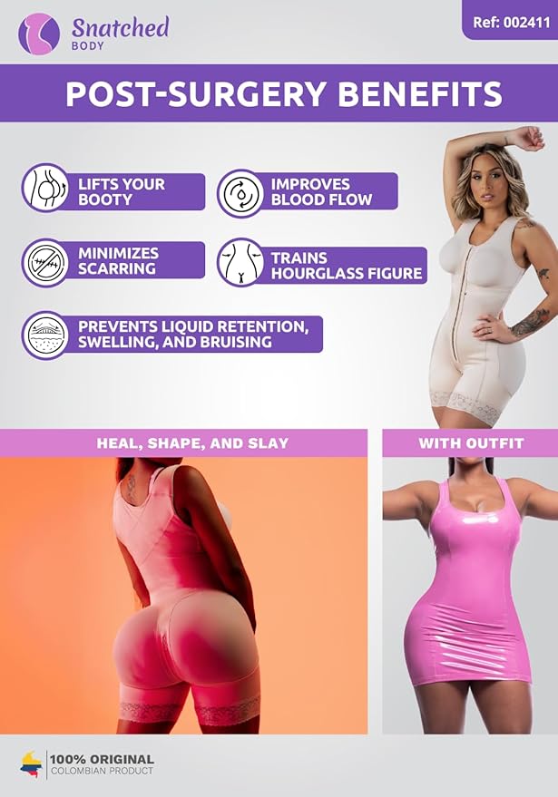 Snatched Body - Women's Stage 2 Faja Colombians with Bra Shapewear - BBL Post Surgery Garment - Reductoras Moldeadoras-StrideForce Fitness