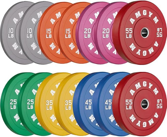 2 Inch Bumper Plates，10-500lbs，Barbell Rubber Olympic Weight Plates Set for Home Gym, Strength Training & Weight Lifting, Multiple Options Colors-StrideForce Fitness