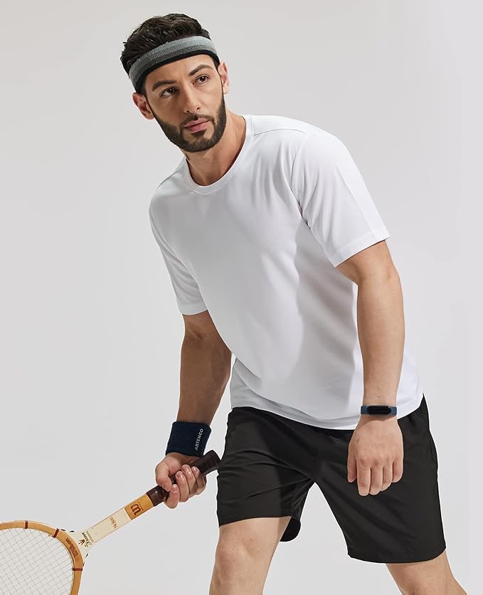 MIER Men's Quick Dry Workout Shirts Moisture Wicking Running Athletic Performance T-Shirts Recycled Polyester Top Tee-StrideForce Fitness