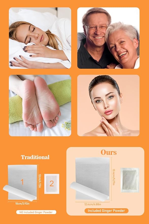 Foot Pads, Ginger FootPads, Natural Ginger Powder Bamboo Vinegar Foot Patches 20 Packs.-StrideForce Fitness