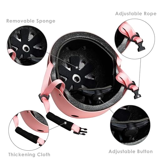 Kids Bike Helmet, Toddler Helmet for Youth Adult, Knee Pad Elbow Pad Wrist Guard Protective Gear Set for Skateboard, Bike, Skating, Cycling-StrideForce Fitness