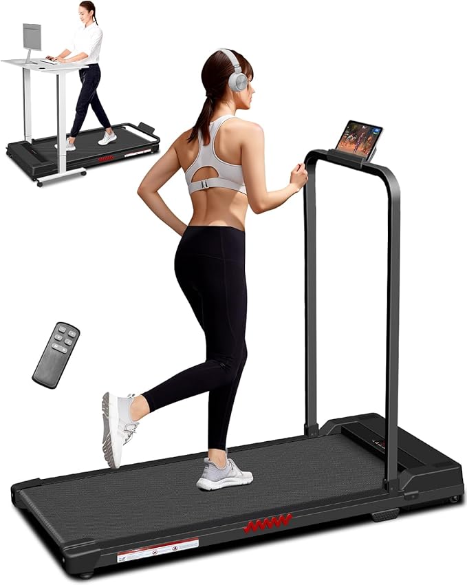 Portable Foldable Treadmills for Home, Small Folding Treadmill for Home Office with 300 LBS Capacity, Walking Running Exercise Electric Compact Treadmill with LED Display-StrideForce Fitness