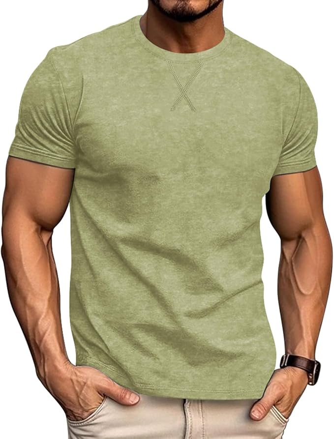 LOGEEYAR Men's Athletic Washed T-Shirts Basic Crew Neck Tees Tops Causal Distressed Cotton T Shirts for Men-StrideForce Fitness