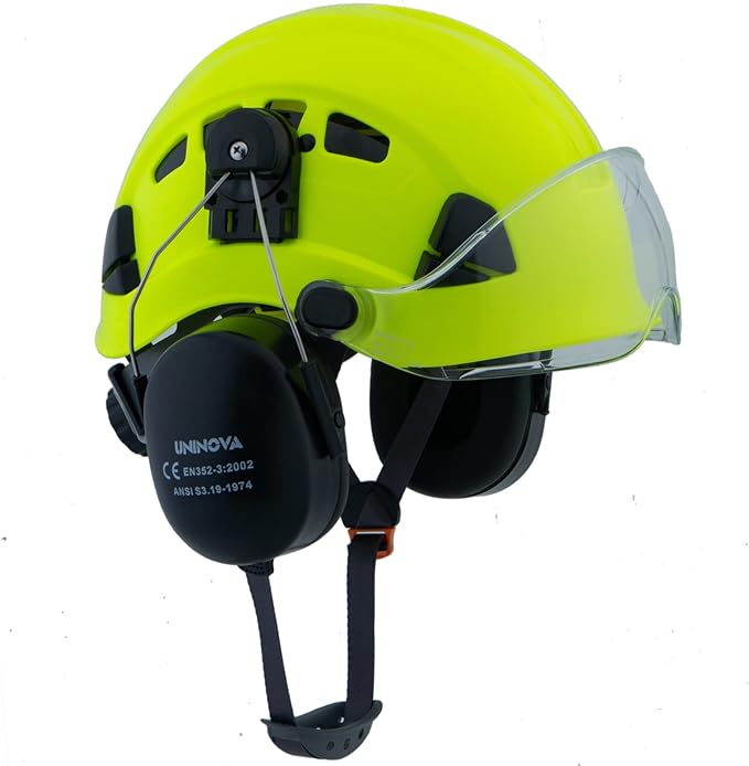 UNINOVA Arborist Helmet Forestry Helmet Chainsaw Helmet with Visor and Earmuffs,OSHA Safety Hard Hat Helmet for Logging Trimming Mowing Climbing Tree Service Garden Work-StrideForce Fitness