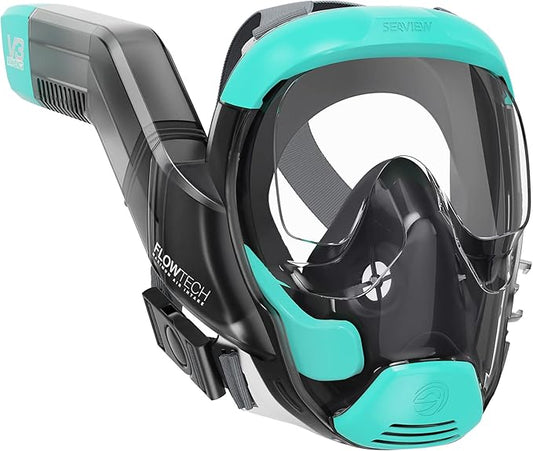 Seaview 180 V3 Full Face Snorkel Mask Adult- The V3 is The Perfect Snorkeling Gear for Adults- Snorkel Mask with 180 Panoramic Viewing and Up to 600% Easier Breathing- Patented Flowtech Air Intake-StrideForce Fitness