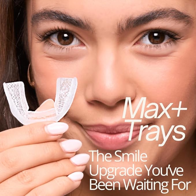 Max Glow Trays – 12HP Prefilled Teeth Whitening Trays – 10 Treatments, 12% Hydrogen Peroxide Gel. Custom-Fit. Enamel Safe. On-The-Go Better Than Strips. Suitable Sensitive Teeth.