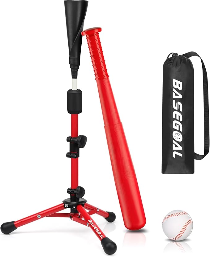 Baseball Tee for Kids,Youth Stand Set,Teeball Set,Youth Baseball,Softball Batting Tee Set,Easy Adjustable Height-StrideForce Fitness