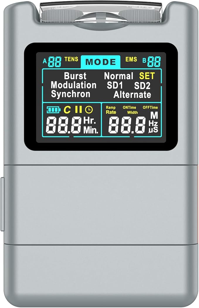 DIY Pluse TENS EMS Unit Muscle Stimulator for Back Pain Relief, Rechargeable TENS Unit Machine with 8 Modes & 8 Electrode Pads. Electric TENS Massager for Chronic Pain, Muscle Relaxation, Home Use-StrideForce Fitness