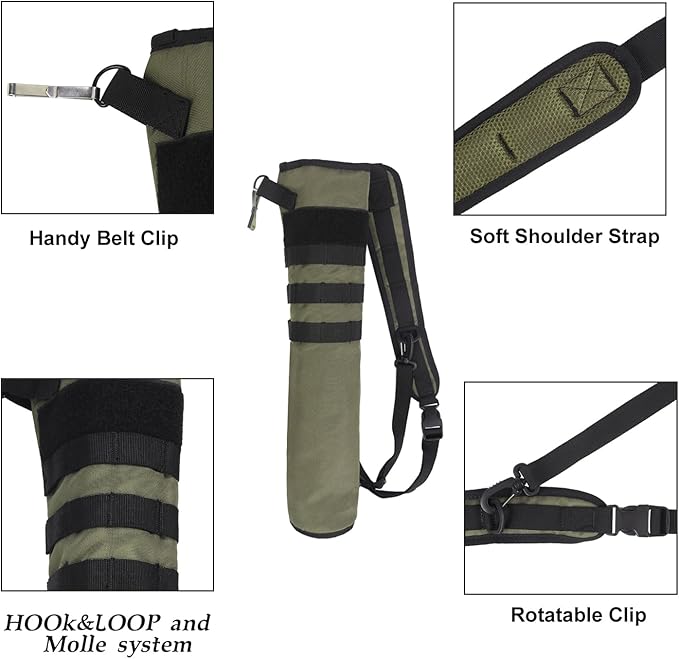KRATARC Archery Lightweight Back Arrow Quiver Dual Use Foldable Compact Hip Arrows Bag with Molle System Hanged for Target Shooting-StrideForce Fitness