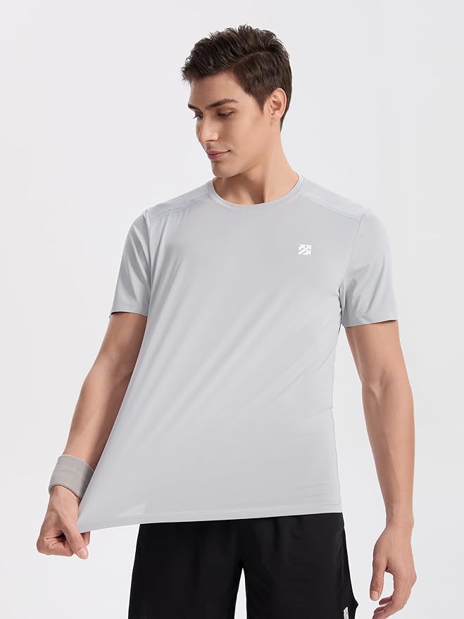 Mens Seamless Workout T-Shirts Lightweight Moisture Wicking Running Hiking Camping Tennis Pickleball Shirts for Men-StrideForce Fitness