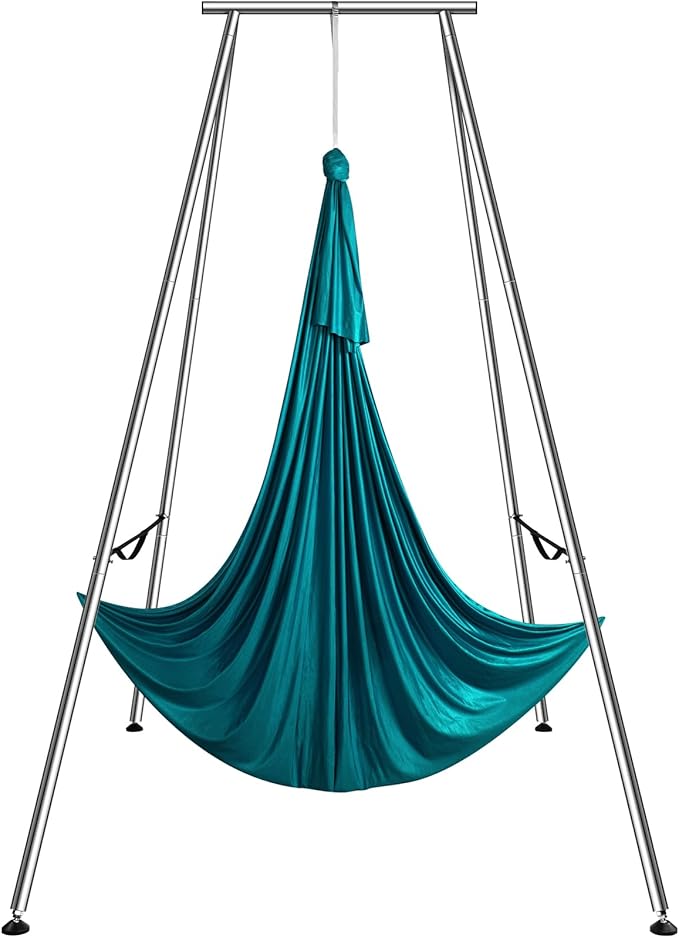 VEVOR Aerial Yoga Frame, 9.67 ft Height Swing Stand, Max 551.15 lbs Load Chrome-Plated Steel Pipe Inversion Yoga Rig for Indoor Outdoor Use-StrideForce Fitness