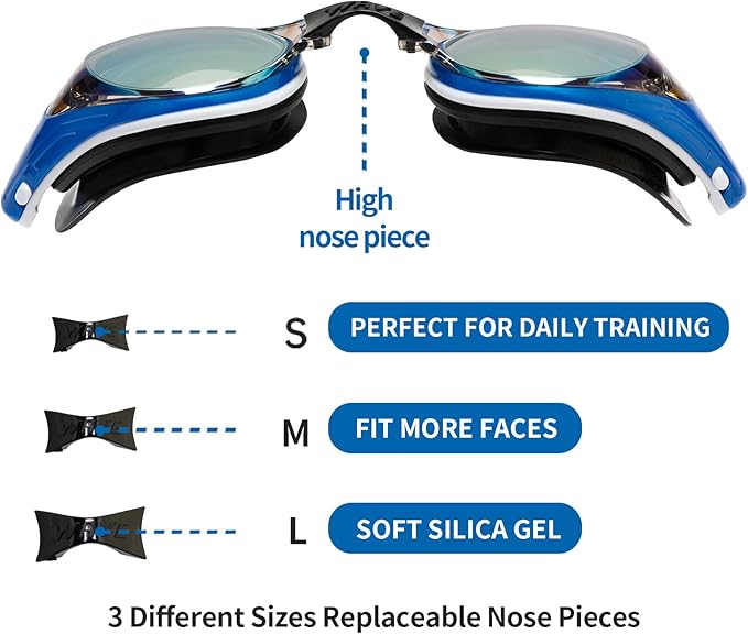 Nearsighted Swim Goggles, Shortsighted Optical Swimming Goggles No Leaking Anti Fog UV Protection for Adult Men Women-StrideForce Fitness