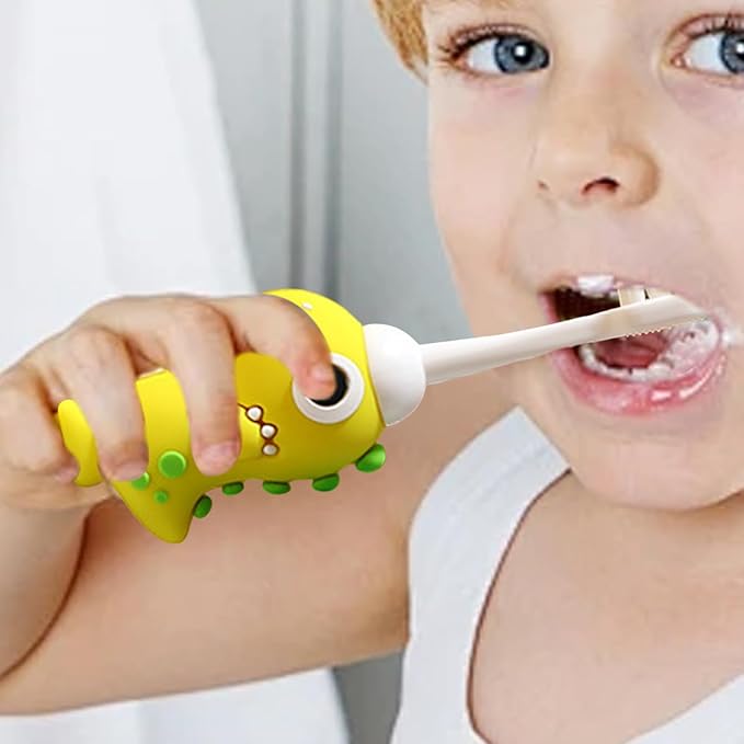 Dinosaur Kids Toothbrush – Todler Sized Brush Head, Soft Bristles Training Toothbrush, Fun Dinosaur Design | Orall Care for Children Boys and Girls, Gentle Cleaning for Daily Brushing Routine