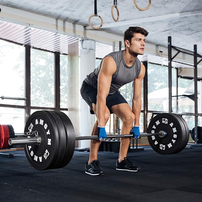 2 Inch Bumper Plates，10-500lbs，Barbell Rubber Olympic Weight Plates Set for Home Gym, Strength Training & Weight Lifting, Multiple Options Colors-StrideForce Fitness