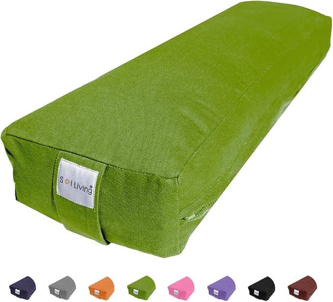 Sol Living Yoga Bolster Pillow Rectangular Meditation Cushion Cotton Meditation Accessories for Restorative Yoga Meditation Pillow Yoga Pillow Firm Body Pillow Bolster Pillow for Legs Removable Cover-StrideForce Fitness