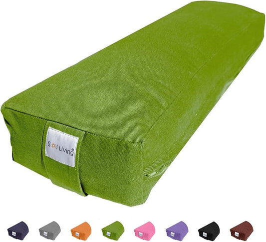 Sol Living Yoga Bolster Pillow Rectangular Meditation Cushion Cotton Meditation Accessories for Restorative Yoga Meditation Pillow Yoga Pillow Firm Body Pillow Bolster Pillow for Legs Removable Cover-StrideForce Fitness