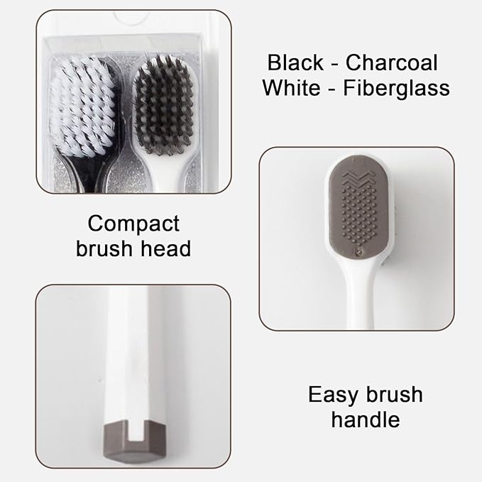 Soft Toothbrush - Manual Bristle Brush for Deep Cleaning | Wide Head Design, Bad Breath Remover & Gentle Gum Care for Women, Men, Students, Couples, Family, Friends, Travel, Home Hygiene