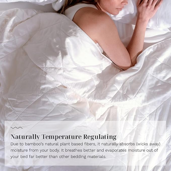 LUXOME Lightweight Blanket | 100% Rayon (Viscose) from Bamboo Fabric & Fill | King/Cal King - 98"x92" | Thermal-Regulating | White-StrideForce Fitness