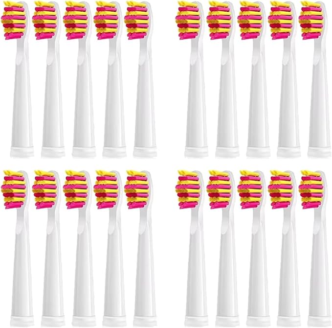 Replacement Electric Toothbrush Head Bristle Brush Refill ，Compatibility for Fairywill Refills FW-D1/FW-D3/FW-D7(20 PCS PK)