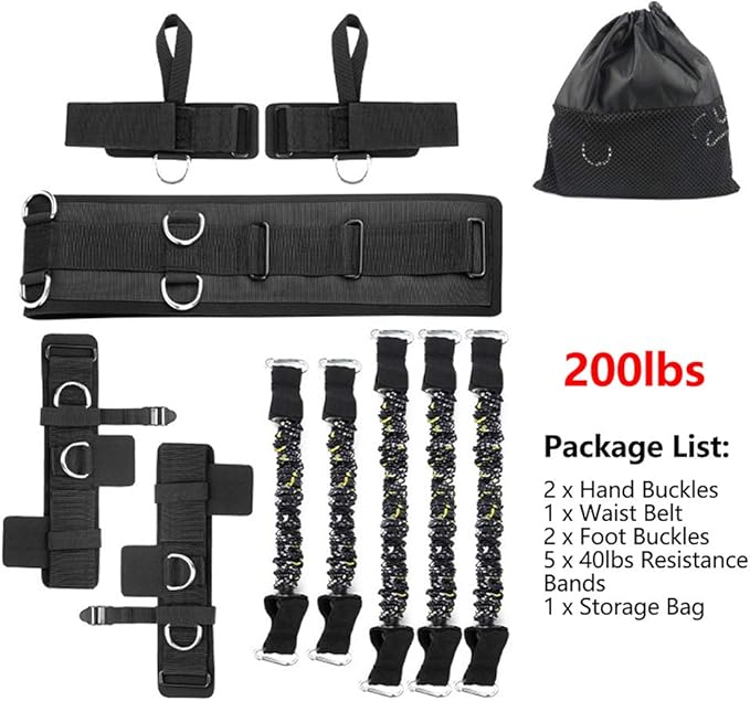 Boxing Resistance Bands Set for Speed and Agility, Workout Band Ankle Exercise Bands Legs Ankle Straps for Resistance Training Enhance Explosive Power