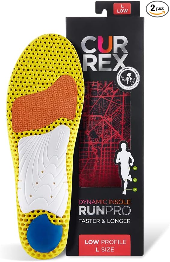 CURREX RunPro Insoles for Running Shoes – Arch Support Inserts to Help Reduce Fatigue, Prevent Injuries & Boost Performance – for Men & Women – Low Arch, Small-StrideForce Fitness