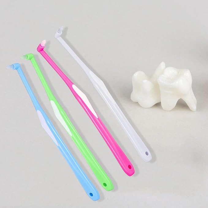 Pack of 4 Soft Bristles Interdental Brushes for Orthodontic Brace Care and Hard to Reach Teeth Sensitive Teeth Brush