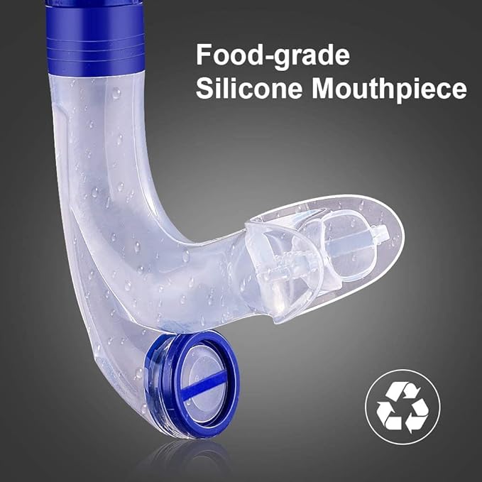 Swim Snorkel for Lap Swimming,Adult Swimmers Snorkeling Gear for Swimming Snorkel Training in Pool and Open Water,Snorkle Center Mount Silicone Mouthpiece One-Way Purge Valve-StrideForce Fitness