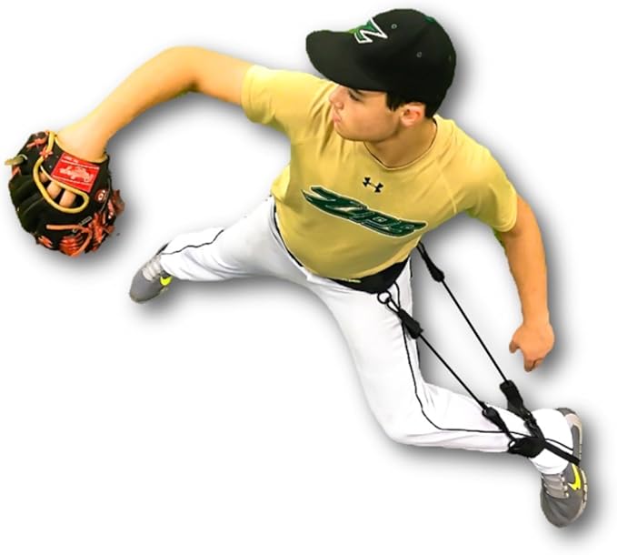 Baseball and Softball Movement Enhancement Training System Including Belt/Harness, Foot/Ankle Strap, 2 Bungee Cords. Enhance Hitting, Pitching, & Throwing-StrideForce Fitness