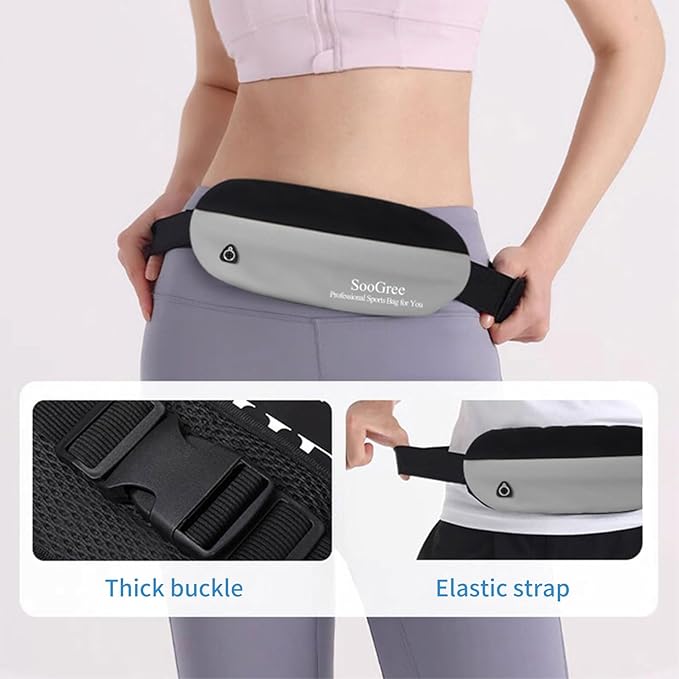 Slim Fanny Packs for Women Men,Waterproof Waist Pack with Reflective Strip Adjustable Strap,Running Belt for Sports Workout Cycling Hiking, Casual Hands-Free Wallets Phone Bag (Style 3)-StrideForce Fitness