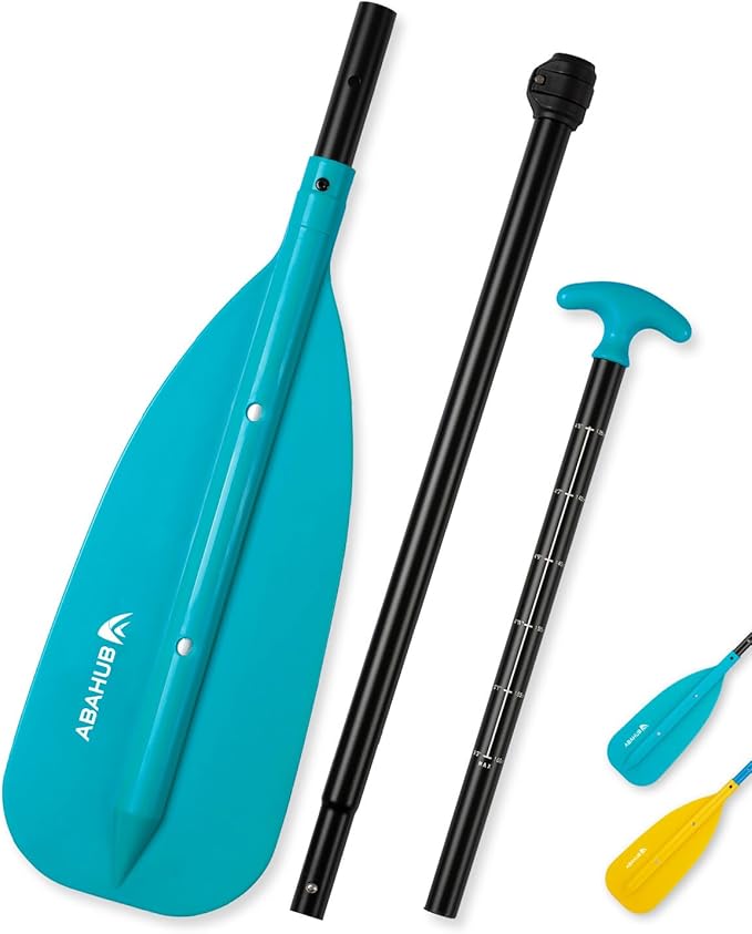 Abahub Adjustable Canoe Paddle Aluminum Shaft, 4'3''-5'3''/130cm-160cm, Floatable Oar for Canoeing Boating Kayaking-StrideForce Fitness