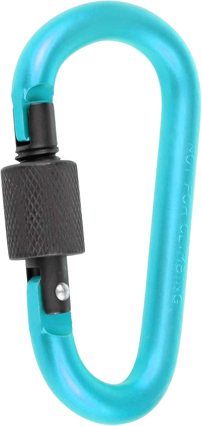 10 Pack Aluminum D Ring Key Rings Hiking Clips Locking Carabiner for Hiking Camping Fishing and Outdoor Use，Clips with Screw Gate Multicolored-StrideForce Fitness