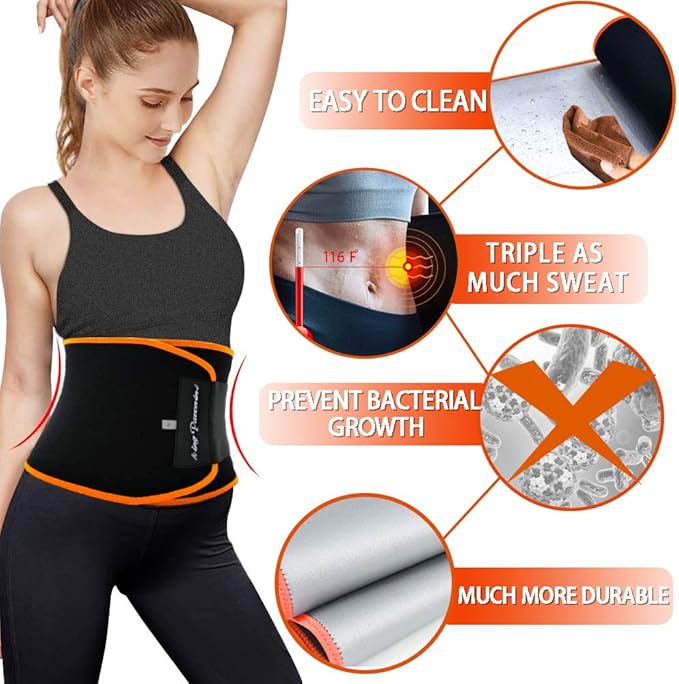 KingPavonini Waist Trimmer for Women & Mens Waist Trainer Sweat Belt Plus Size, Upgraded-StrideForce Fitness