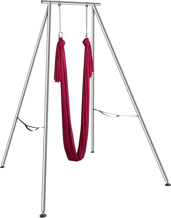 VEVOR Aerial Yoga Frame, 9.67 ft Height Swing Stand, Max 551.15 lbs Load Chrome-Plated Steel Pipe Inversion Yoga Rig for Indoor Outdoor Use-StrideForce Fitness