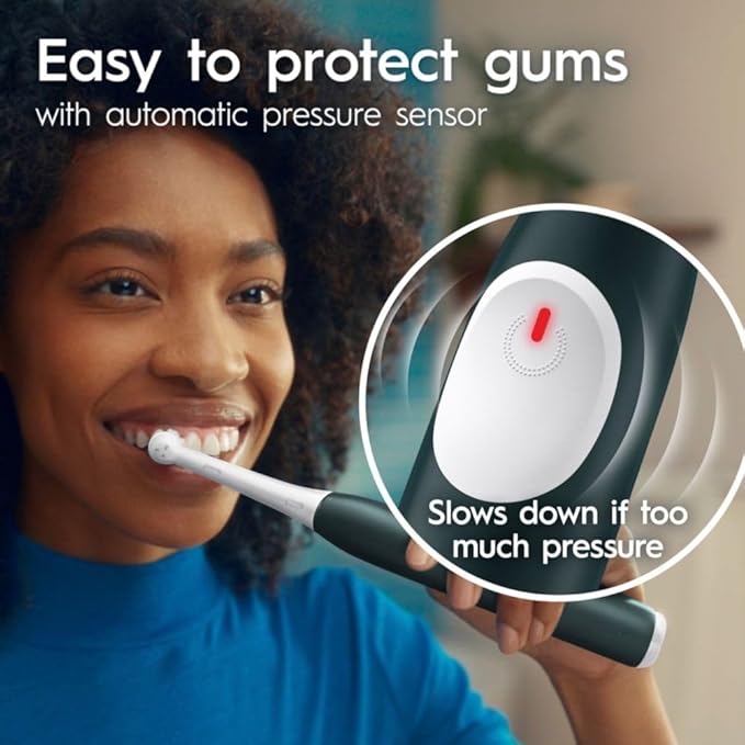 Oral-B iO Series 2 Rechargeable Electric Powered Toothbrush Starter Kit, Forest Green with 2 Brush Heads - Automatic Pressure Sensor to Protect Gums - 3 Modes - 2 Min Timer