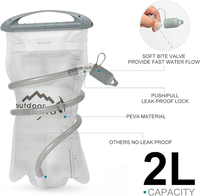 Hydration Pack Backpack, Lightweight Water Backpack with 2L Leakproof Hydration Bladder Daypack for Men Women,Running Hydration Vest for Outdoor Trail-StrideForce Fitness