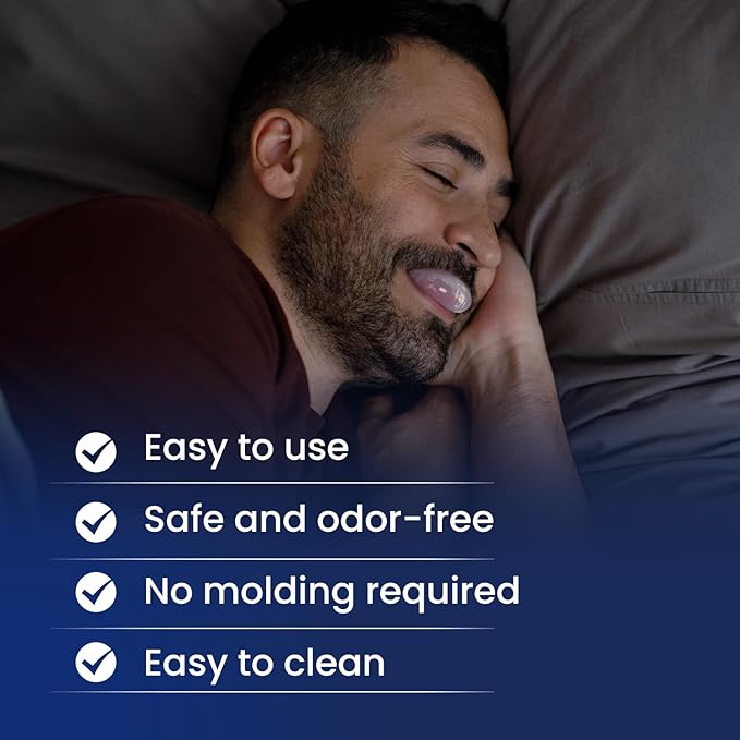 Snoring Solution - Anti Snoring Device Mouthpiece Mouth Guard, Comfortable Reusable Snore Stopper, BPA-Free Tongue Retainer for Better Sleep, Easy to Use Snore Solution for Men and Women(O16)