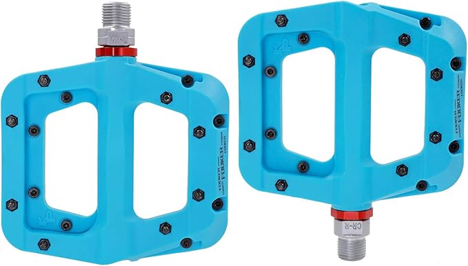 FOOKER MTB Pedals Mountain Bike Pedals 3 Bearing Non-Slip Lightweight Nylon Fiber Bicycle Platform Pedals for BMX MTB 9/16"-StrideForce Fitness