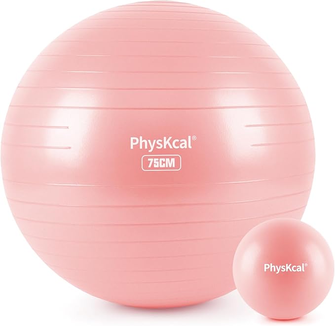 Yoga Ball for Exercise, Pilates Set, 4 Sizes Fitness Ball for Workout, Birthing, Pregnancy, Physical Therapy- Pump Included-StrideForce Fitness