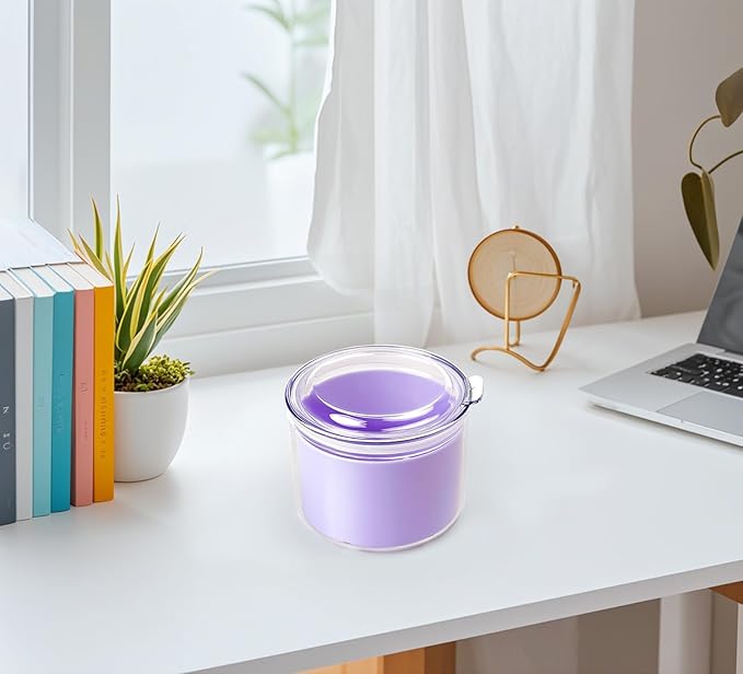 Denture Case, Leak Proof Denture Bath Cup, Full & Partial Denture Clean Holder Box with Strainer, Denture Brush, Denture Soaking Container Cups for Dentures, Retainers, Mouth Guard Case (Purple)