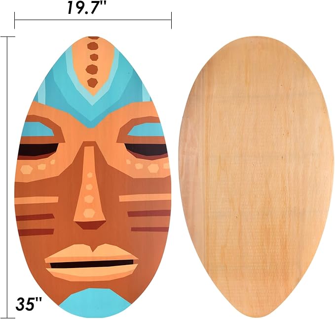 seething 35 Inch Skimboard with High Gloss Coat Wood Skim Board for Beginners,Kids, Teenagers, Adults and All Skimming-StrideForce Fitness