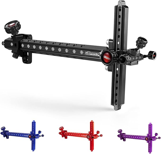 Archery Recurve Bow Sight, SOOHUPET Accessories T Shape Archery Shooting Target Sight Adjustable Bowsight with Optical Fiber Pin Sight for Target Practice-StrideForce Fitness